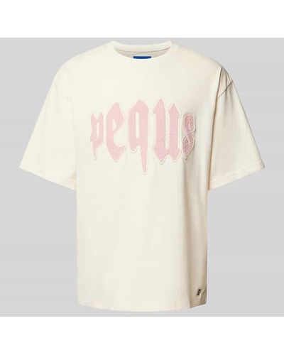 Pequs T-Shirt mit überschnittenen Schultern Modell 'Mythic' - Natur