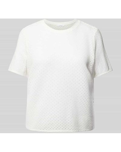 Opus T-Shirt mit Lochmuster Modell 'Sefrira' - Weiß