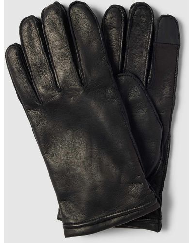 BOSS Handschoenen Van Leer - Zwart
