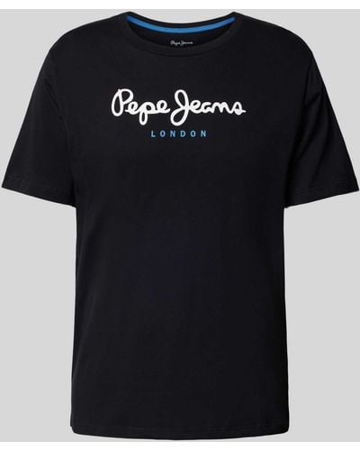 Pepe Jeans T-shirt Met Labelprint - Zwart