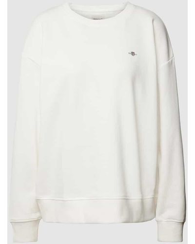 GANT Sweatshirt mit gerippten Abschlüssen Modell 'SHIELD' - Weiß