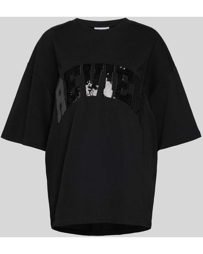 Review Oversized T-Shirt mit Paillettenbesatz Modell 'SEQUIN' - Schwarz