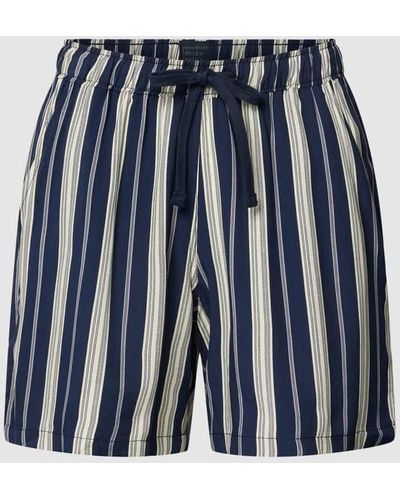 Schiesser Pyjama-Shorts mit Streifenmuster - Blau