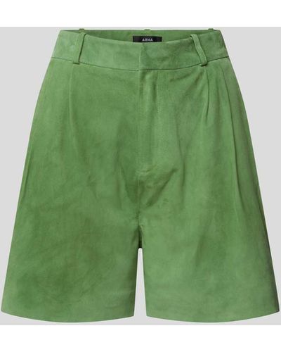 Arma Shorts aus echtem Lammleder - Grün