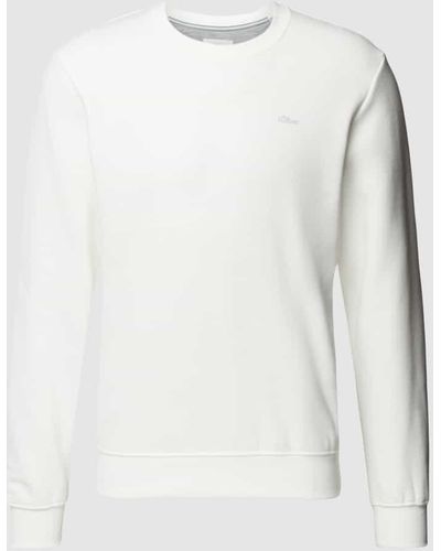 s.Oliver RED LABEL Sweatshirt mit Label-Schriftzug - Weiß