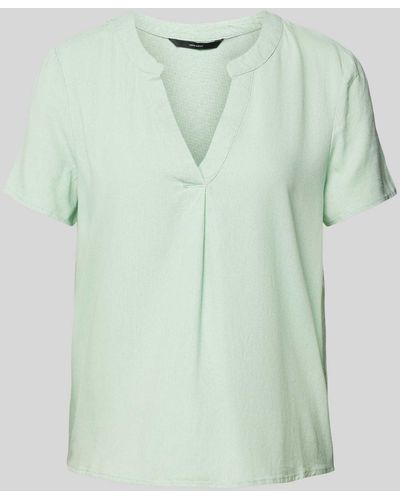 Vero Moda Bluse mit Tunikakragen Modell 'MYMILO' - Grün