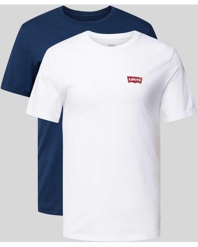 Levi's T-Shirt mit Label-Print im 2er-Pack - Blau
