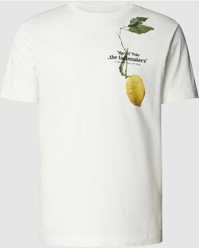 Marc O' Polo T-shirt Met Ronde Hals En Labelprint - Wit