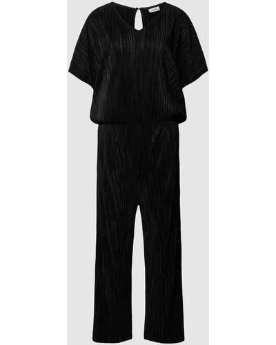 s.Oliver BLACK LABEL Jumpsuit mit Plisseefalten - Schwarz