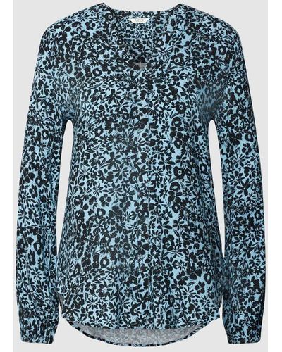 B.Young Bluse mit Allover-Muster Modell 'Josa' - Blau