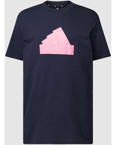 adidas T-Shirt mit Logo-Print - Blau