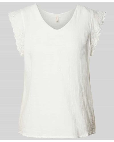 ONLY Blusenshirt in unifarbenem Design Modell 'THYRA' - Weiß