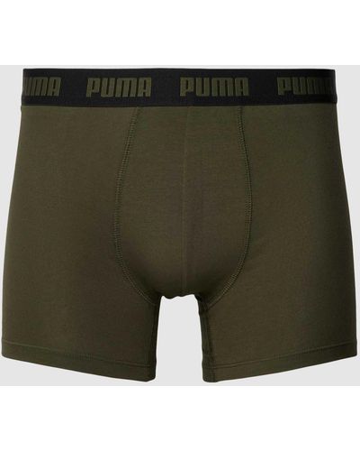 PUMA Trunks mit Label-Detail im 3er-Pack - Grün