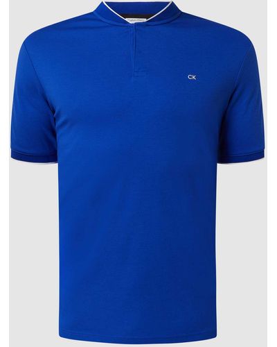 Calvin Klein Regular Fit Poloshirt Met Opstaande Kraag - Blauw