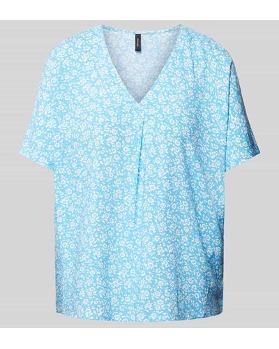 Vero Moda Blusenshirt aus Viskose mit V-Ausschnitt Modell 'EASY' - Blau