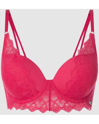 S.oliver Push-up-BH mit Spitze Modell 'Elise' - Rot