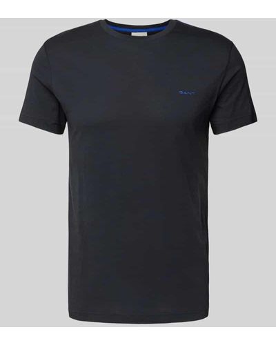 GANT T-Shirt mit Label-Stitching - Schwarz