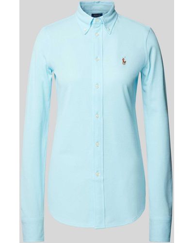 Polo Ralph Lauren Bluse mit Button-Down-Kragen - Blau