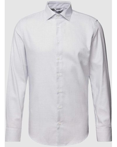 Seidensticker Zakelijk Overhemd Met Fijn Ruitmotief - Wit