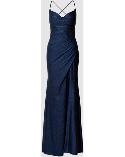Luxuar Abendkleid mit Raffungen - Blau