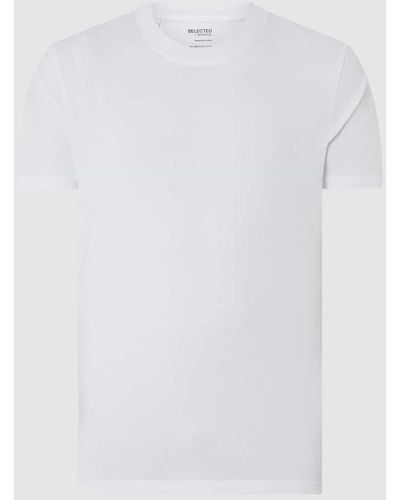 SELECTED T-Shirt aus Bio-Baumwolle Modell 'Colman' - Weiß