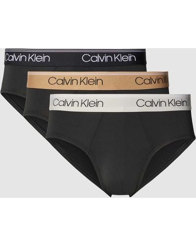 Calvin Klein Slip mit elastischem Bund im 3er-Pack - Schwarz
