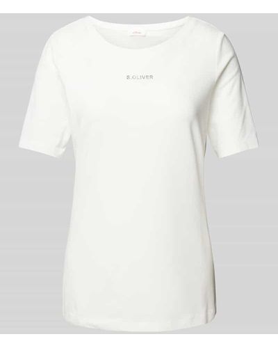 s.Oliver RED LABEL T-Shirt mit Label-Print - Weiß