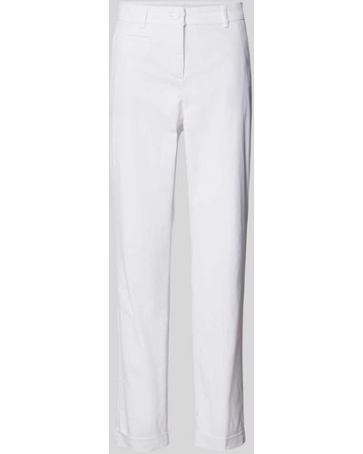 Cambio Slim Fit Hose mit Knopfverschluss Modell 'STELLA' - Weiß