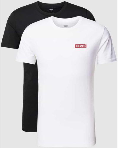 Levi's T-Shirt mit Label-Print im 2er-Pack - Schwarz
