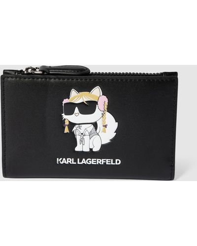 Karl Lagerfeld Portemonnaie mit Label-Details Modell 'superstars' - Schwarz