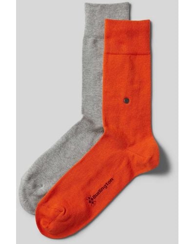Burlington Sokken Met Elastische Ribboordjes - Oranje