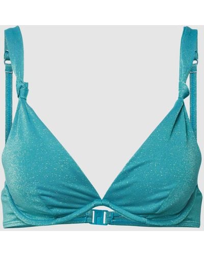 Esprit Bikini-Oberteil mit Glitzer-Effekt - Blau