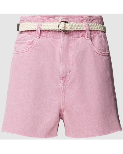 Edc By Esprit Jeansshorts aus Baumwolle mit Gürtel - Pink