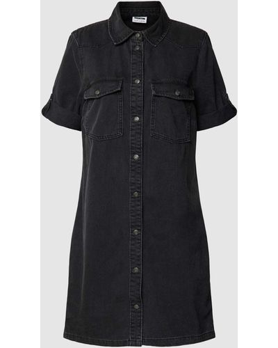 Noisy May Jeanskleid mit aufgesetzten Brustpattentaschen Modell 'NEW SIGNE' - Schwarz