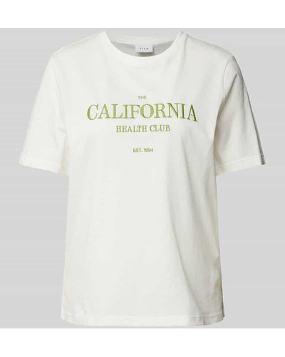 Vila T-Shirt mit Stitching Modell 'SYBIL' - Grau