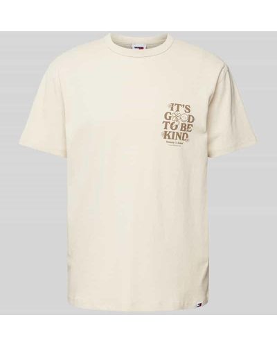Tommy Hilfiger T-Shirt mit Statement-Print - Natur