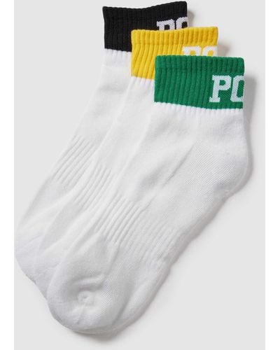 Polo Ralph Lauren Socken mit Kontraststreifen im 3er-Pack Modell 'COLOR TOP' - Weiß