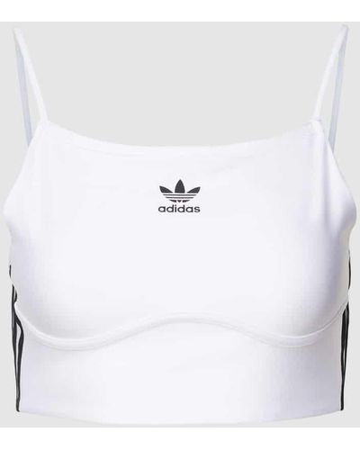 adidas Originals Sport-BH mit Label-Streifen - Weiß