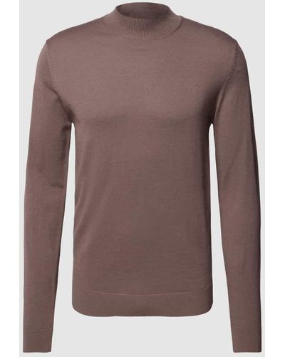SELECTED Strickpullover mit Turtleneck Modell 'TOWN' - Braun