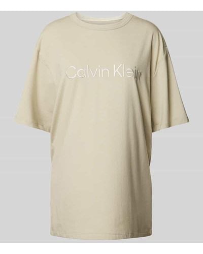 Calvin Klein T-Shirt mit Rundhalsausschnitt - Natur