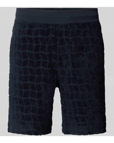 Marc O' Polo Shorts mit Strukturmuster - Blau