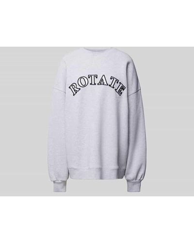 ROTATE BIRGER CHRISTENSEN Oversized Sweatshirt mit Label-Stitching - Grau