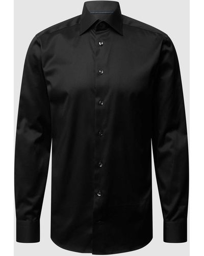 Eton Slim Fit Zakelijk Overhemd Van Twill - Zwart