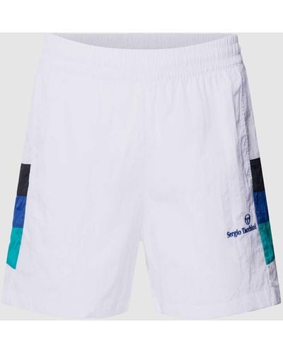 Sergio Tacchini Shorts mit Logo-Stitching Modell 'MACAO' - Weiß