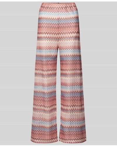 Rich & Royal Wide Leg Stoffhose mit Allover-Print - Pink