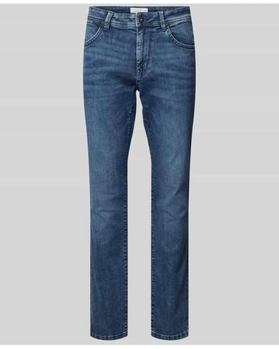 Tom Tailor Regular Slim Jeans mit Label-Detail Modell 'Josh' - Blau