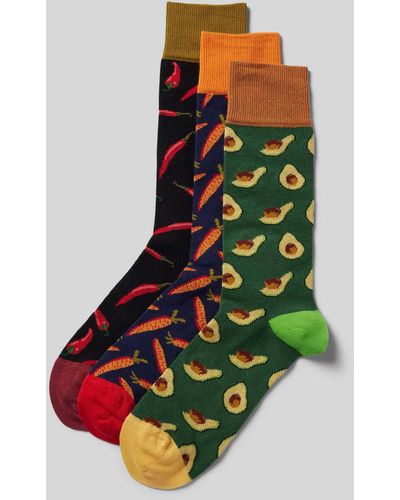 DillySocks Socken mit Motiv-Stitching im 3er-Pack - Grün