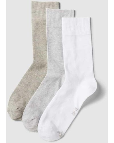 S.oliver Socken mit Stretch-Anteil im 3er-Pack - Weiß