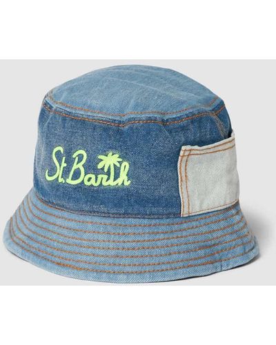 Mc2 Saint Barth Bucket Hat in Denim-Optik Modell 'JAMES' - Blau