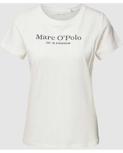 Marc O' Polo T-shirt Met Labelprint - Naturel
